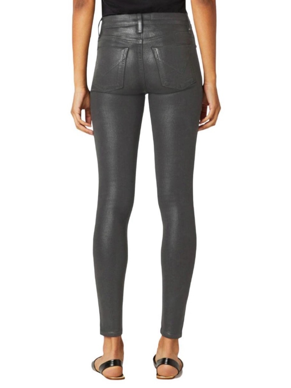Hudson Women's Nico Midrise High Shine SKINNY Ankle Gray Jeans